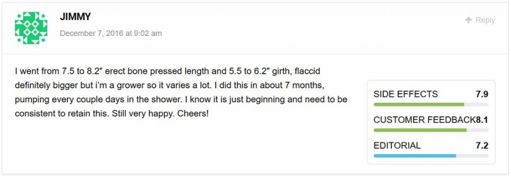 Penis enlargement User Testimonial